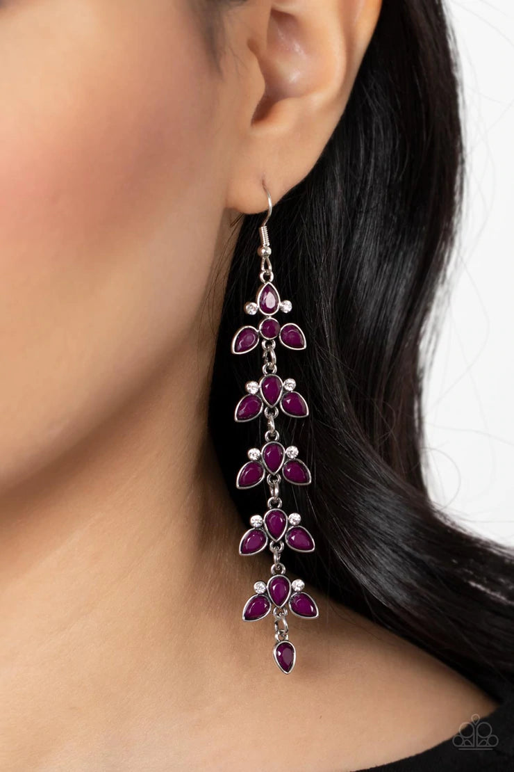 Fanciful Foliage - purple - Paparazzi earrings