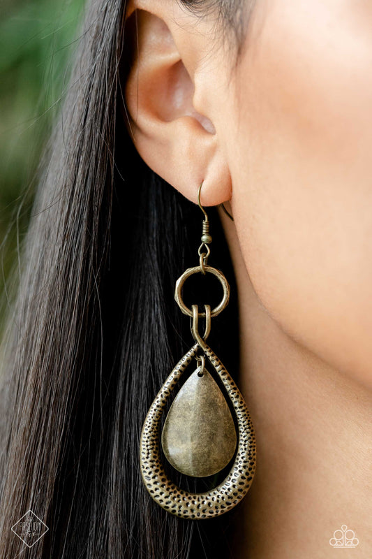 Paparazzi Forged Flare - Brass Earrings