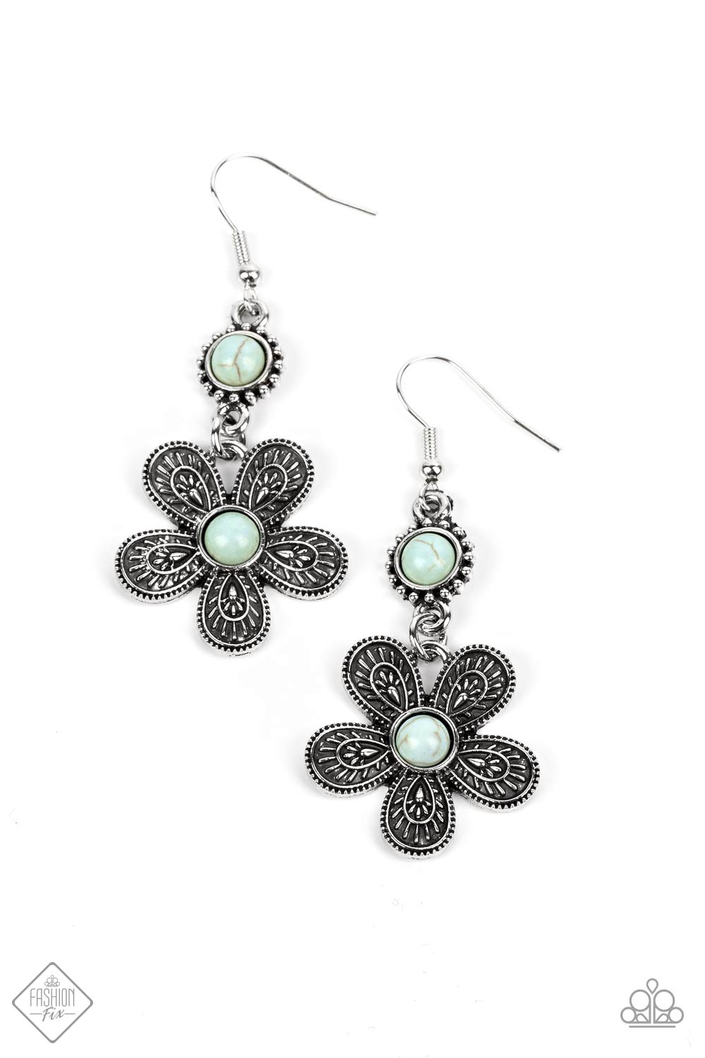 Paparazzi Free-Spirited Flourish - Blue Earrings