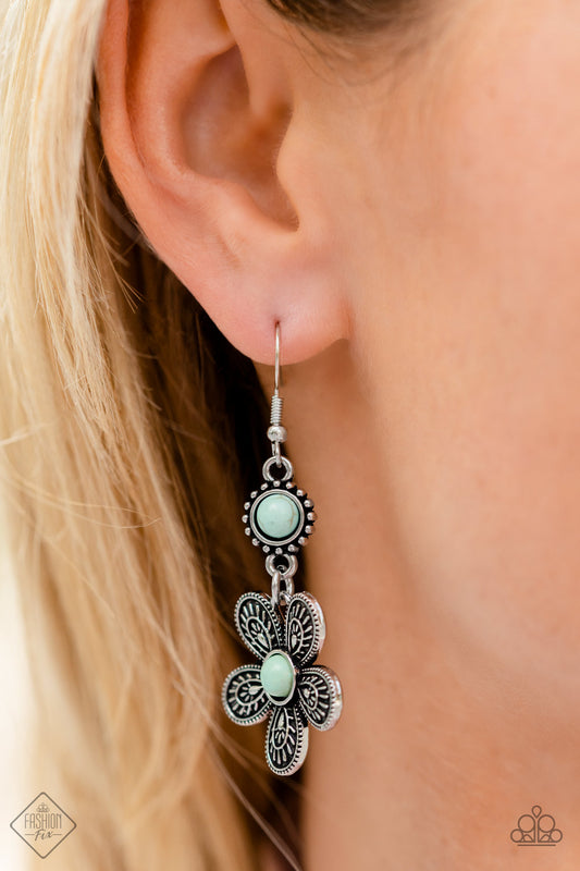 Paparazzi Free-Spirited Flourish - Blue Earrings