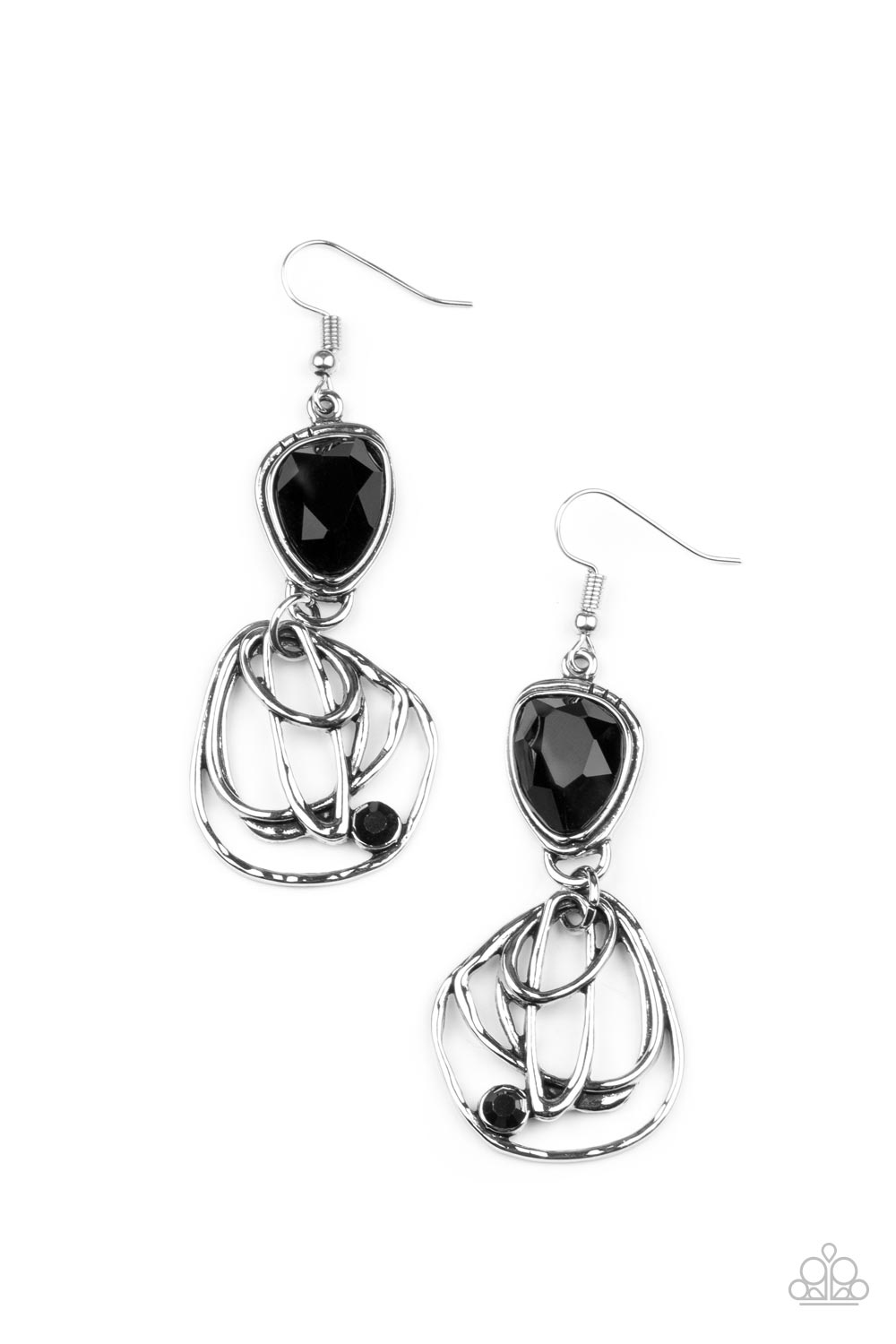 Galactic Drama - Black Paparazzi Earrings