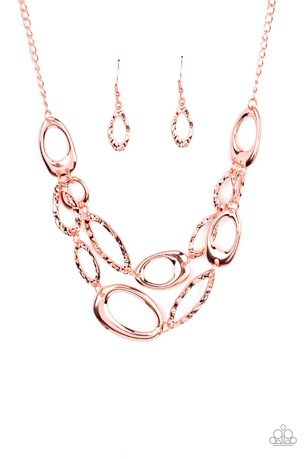 Paparazzi Game OVAL - Copper Necklace