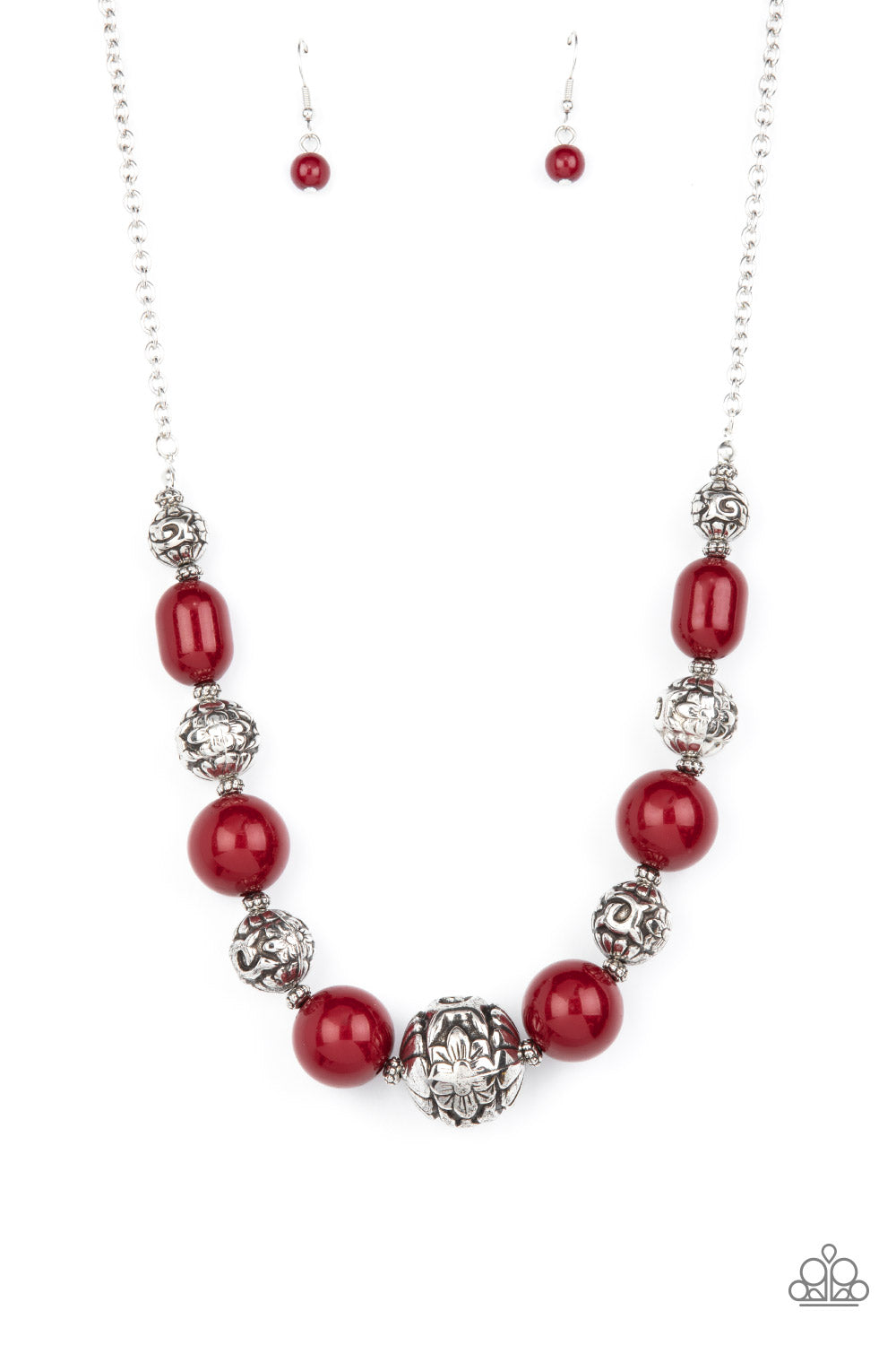 Paparazzi Girl Meets Garden - Red Necklace