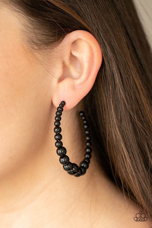 Black beads earring