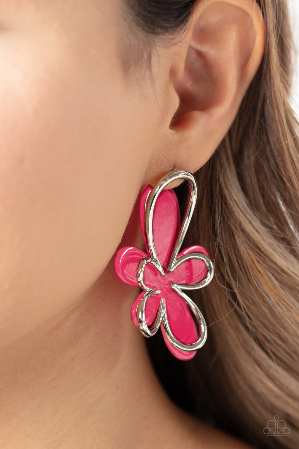 Glimmering Gardens - Pink Paparazzi Earrings