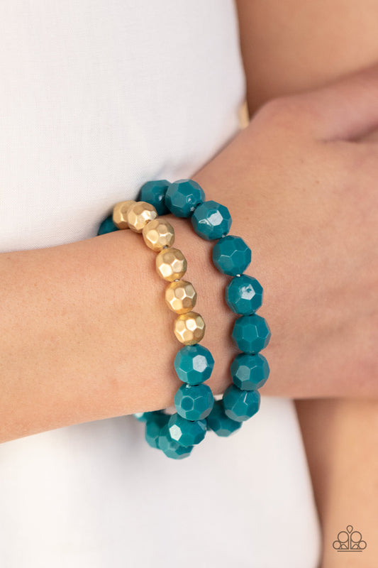 Paparazzi Grecian Glamour - Blue Bracelet