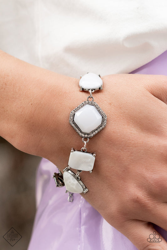 Paparazzi Grounding Glamour - White Bracelet