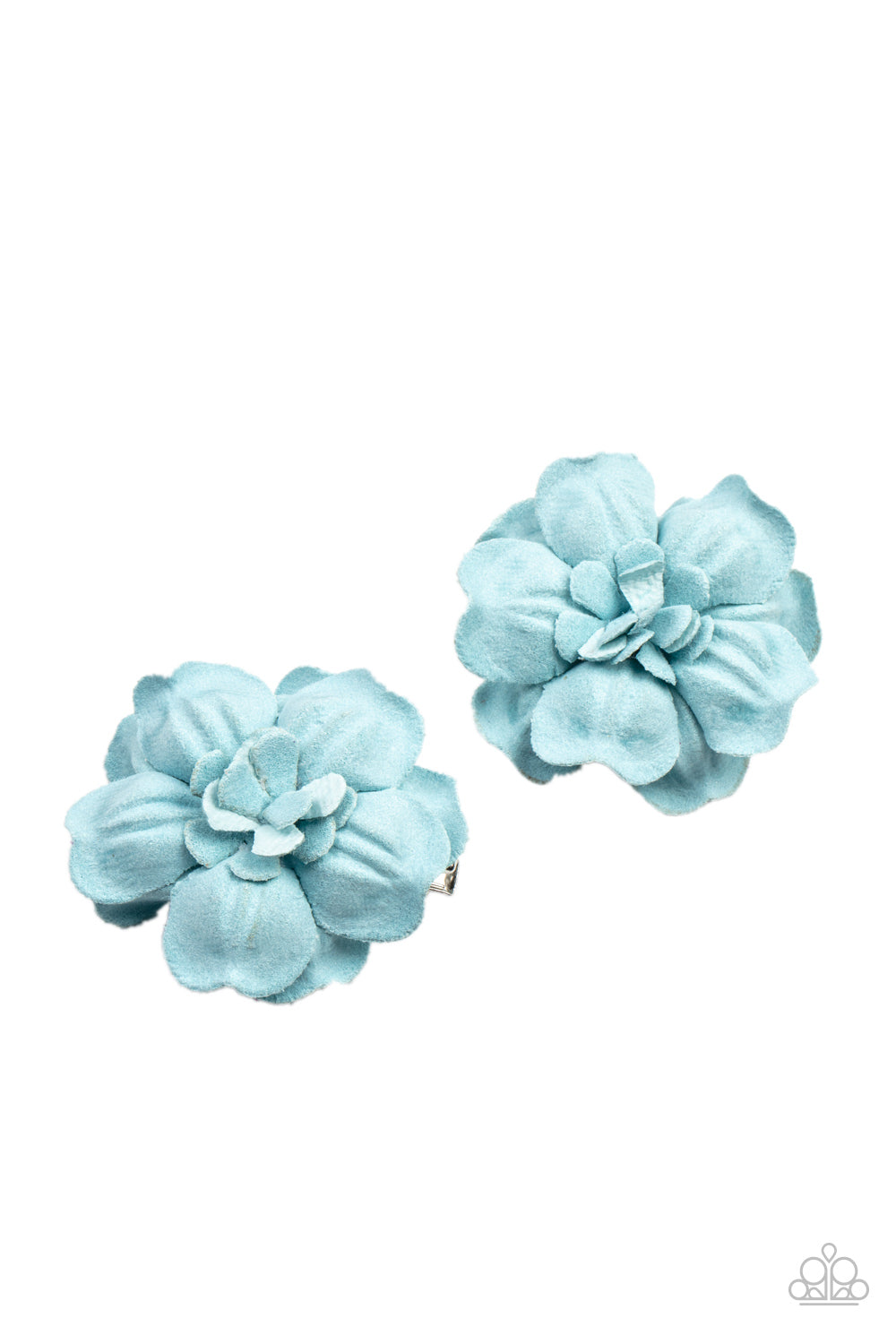 Paparazzi Happy-GROW-Lucky - Blue Hair Clips