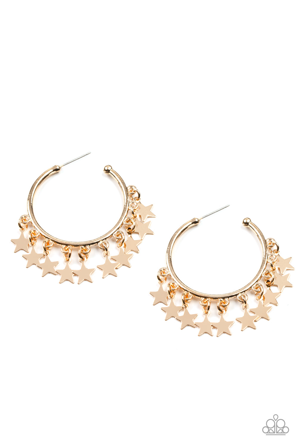 Paparazzi Happy Independence Day - Gold Earrings