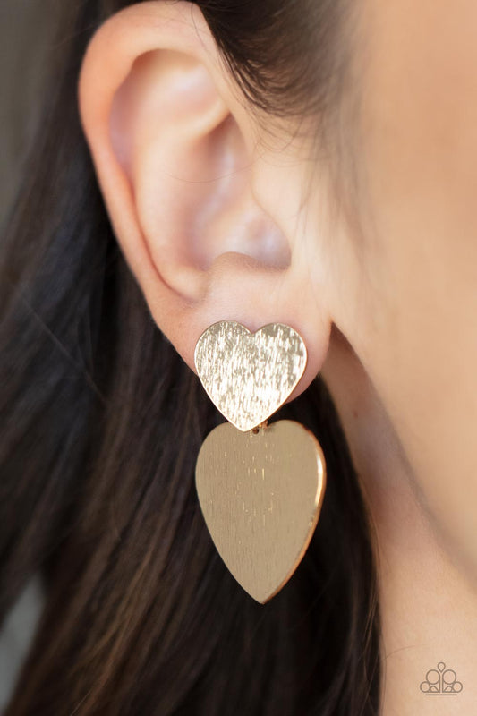 Paparazzi Heart-Racing Refinement - Gold Earrings