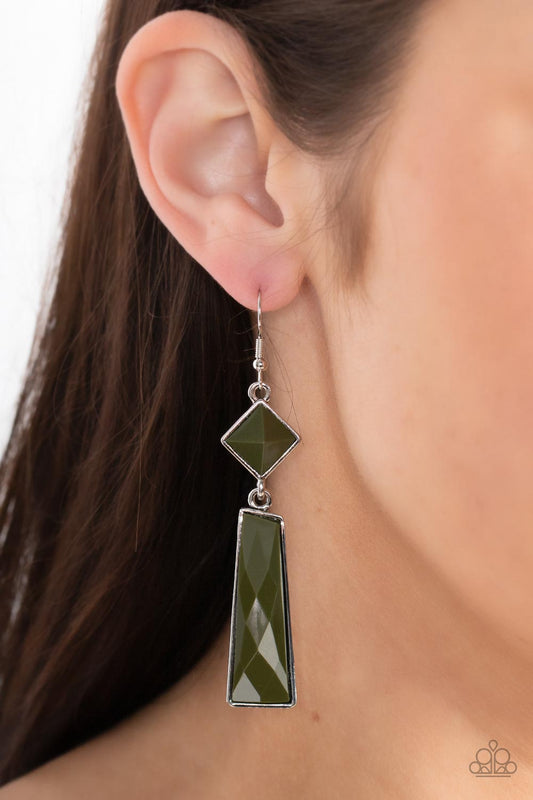 Hollywood Harmony - Green Paparazzi Earrings