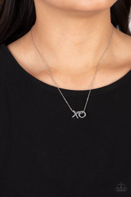 Hugs and Kisses - Silver Paparazzi Necklace