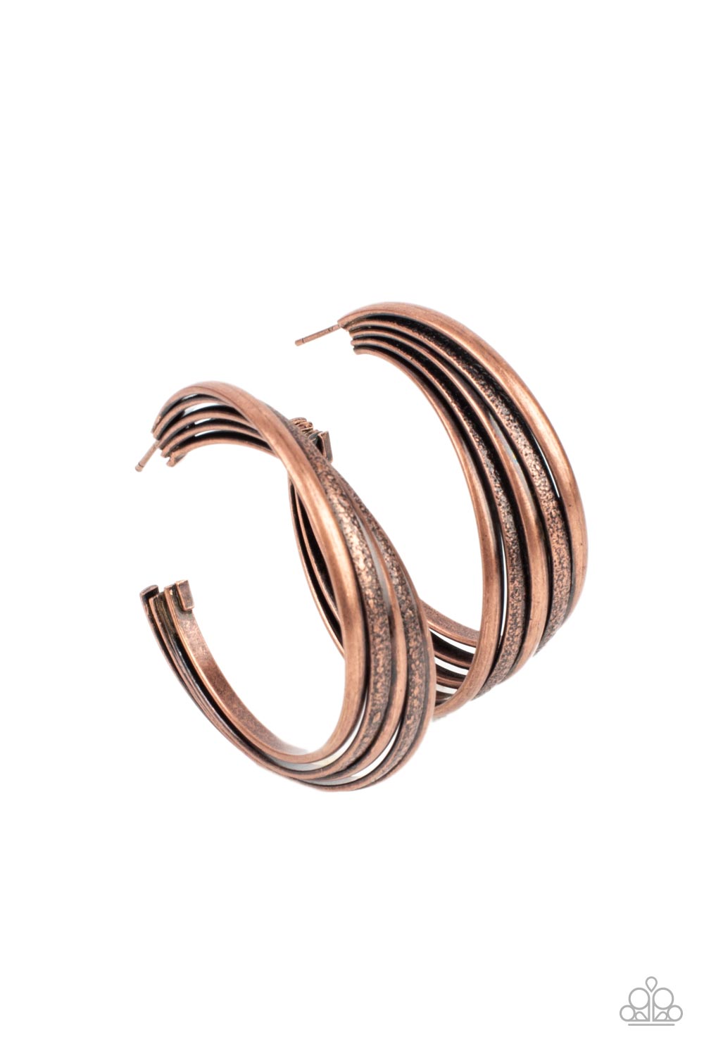 In Sync - Copper Paparazzi Earring