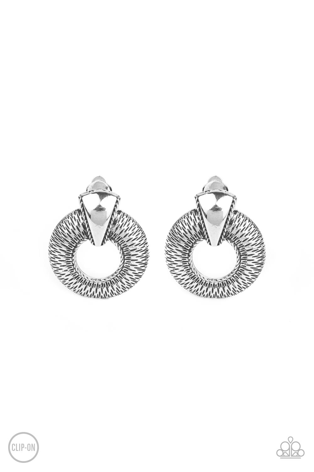 Industrial Innovator - Silver - Clip On Paparazzi Earrings