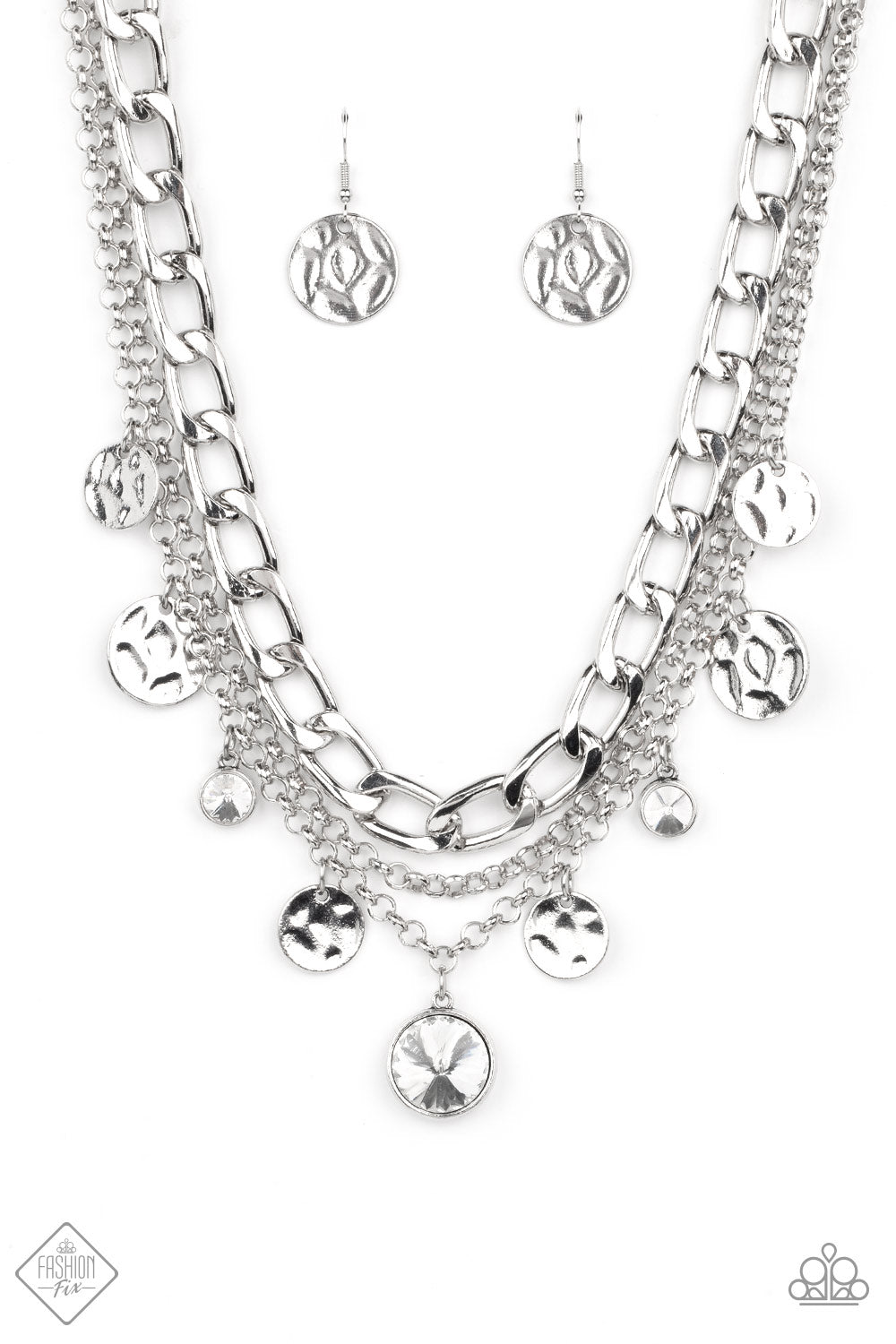 Industrial Noise - White Paparazzi Necklace