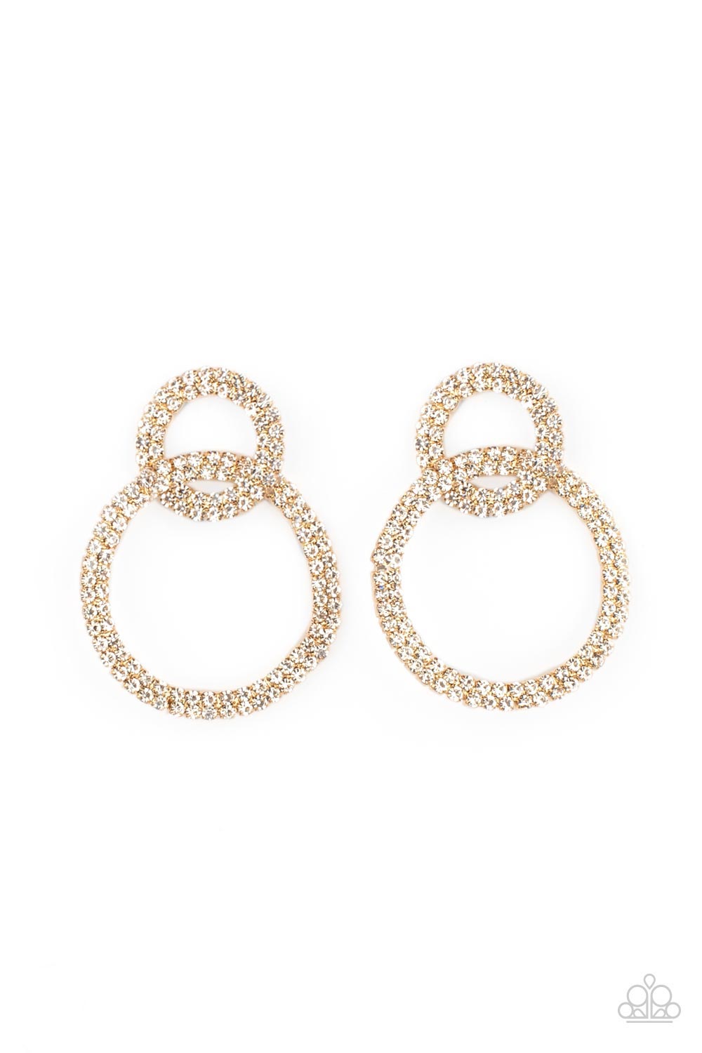 Paparazzi Intensely Icy - Gold Earrings