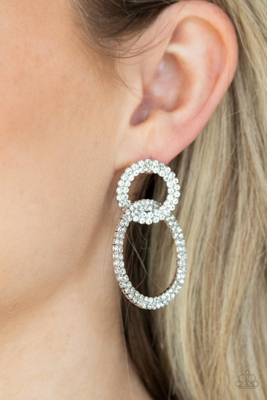 Intensely Icy - White Paparazzi Earrings