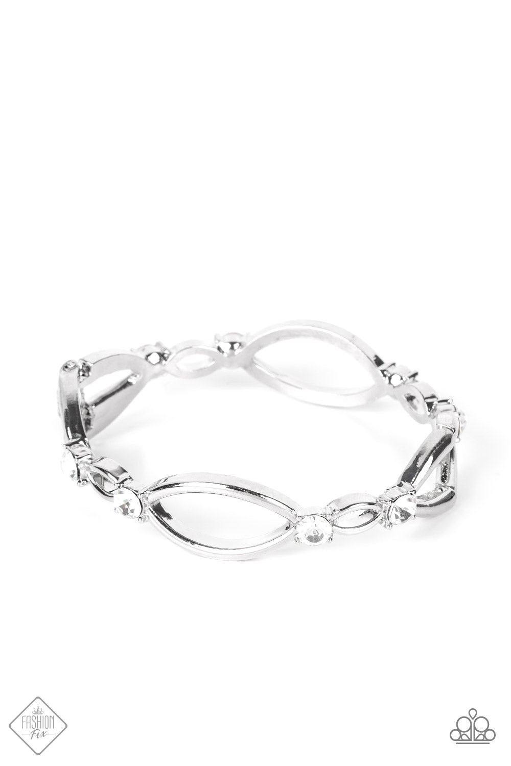 Interwoven Illusion - White Paparazzi Bracelet