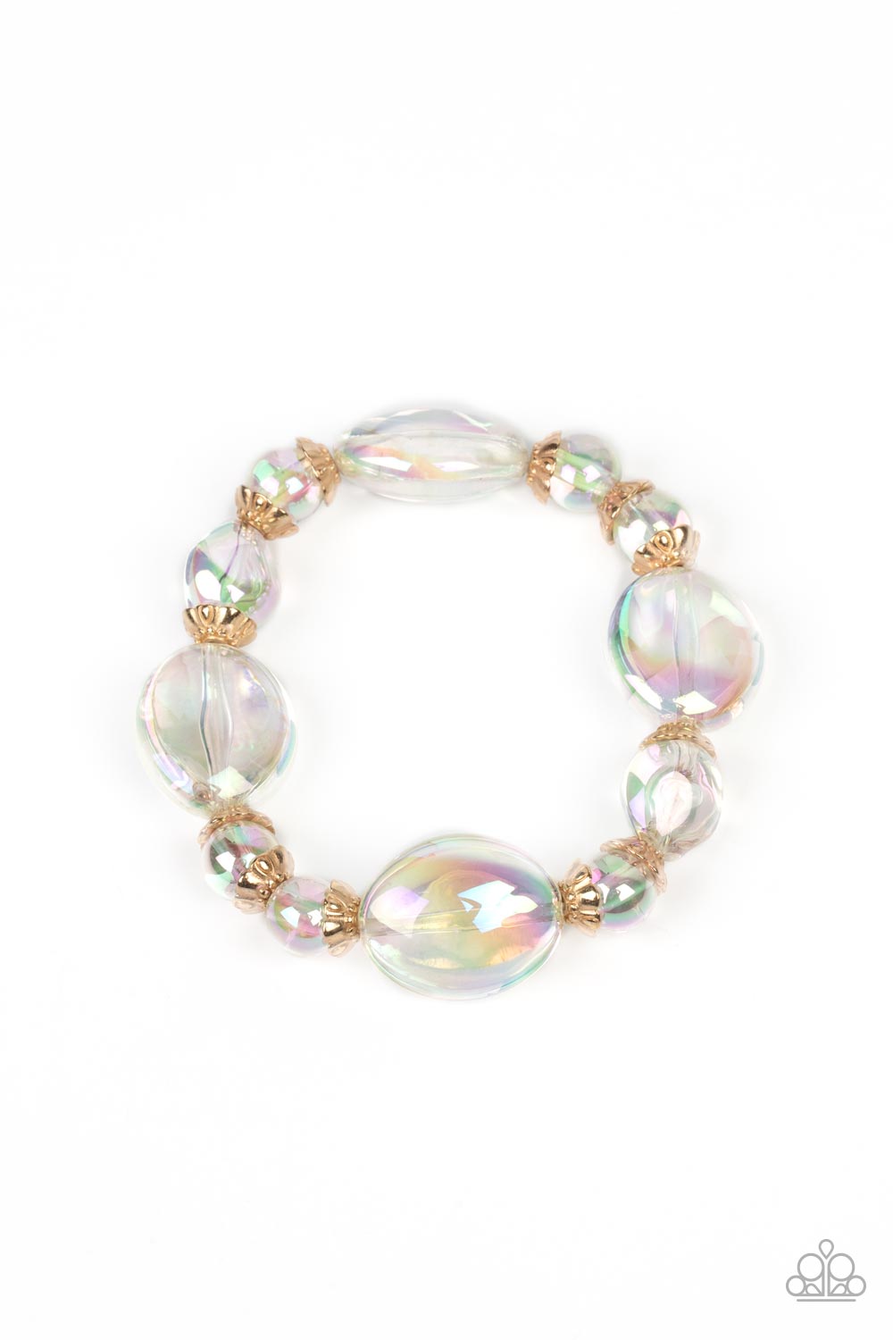 Iridescent Illusions - Gold Paparazzi Bracelet