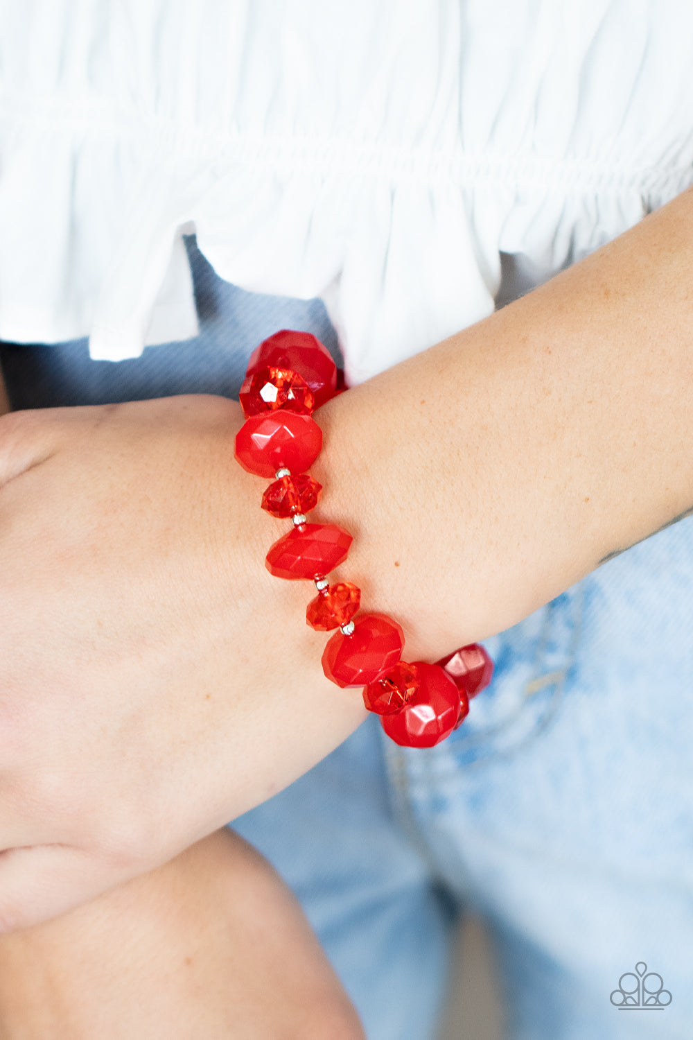 Paparazzi Keep GLOWING Forward - Red Bracelet