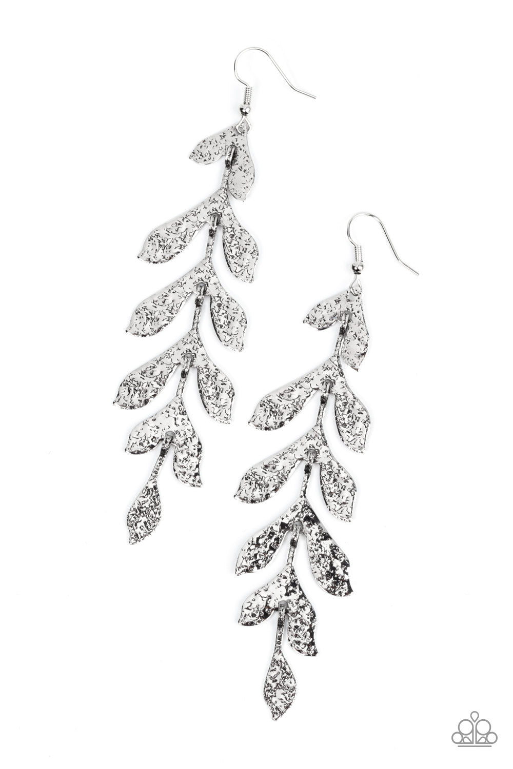 Paparazzi Lead From the FROND - Silver Earrings