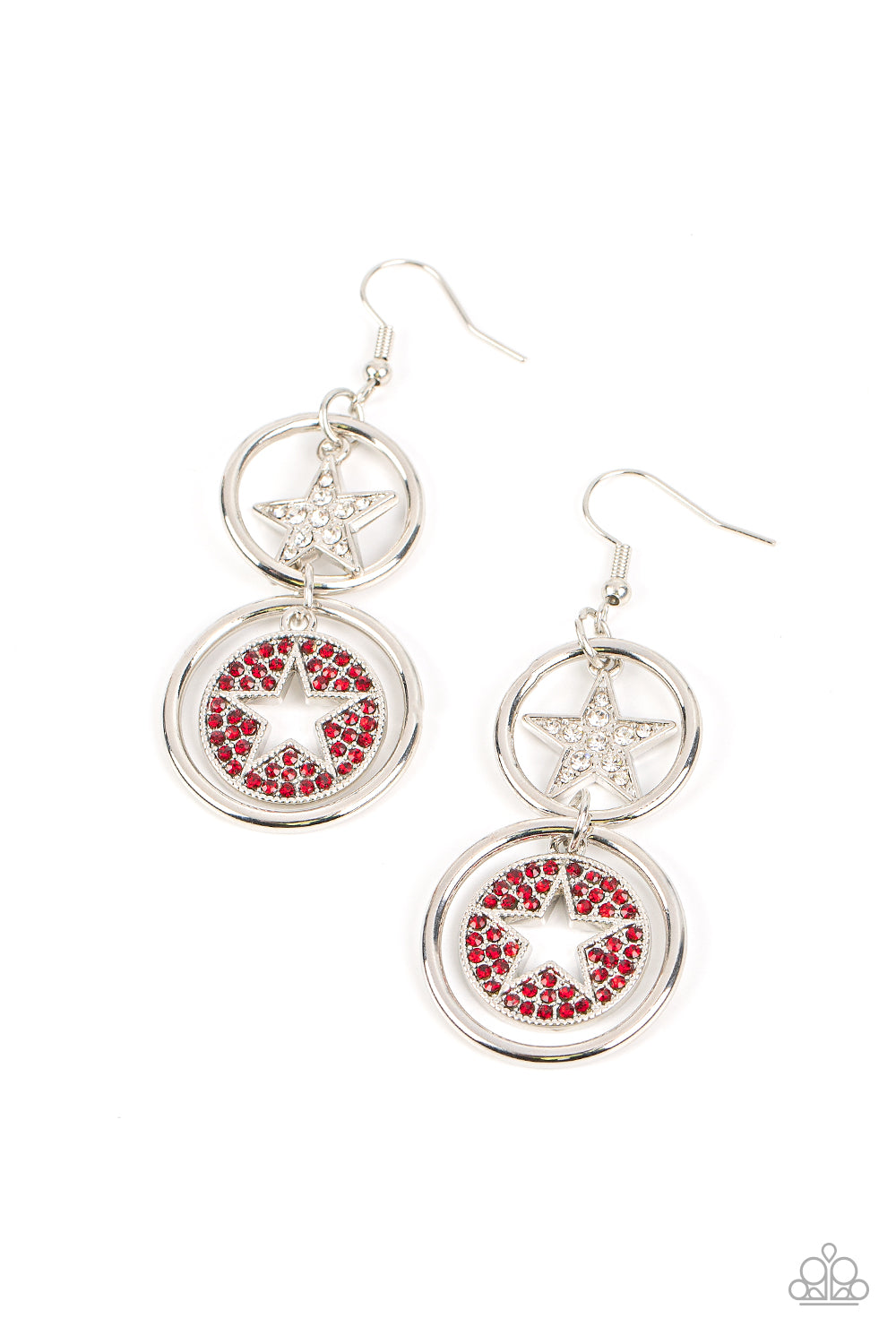 Liberty and SPARKLE for All - Red Paparazzi Earrings