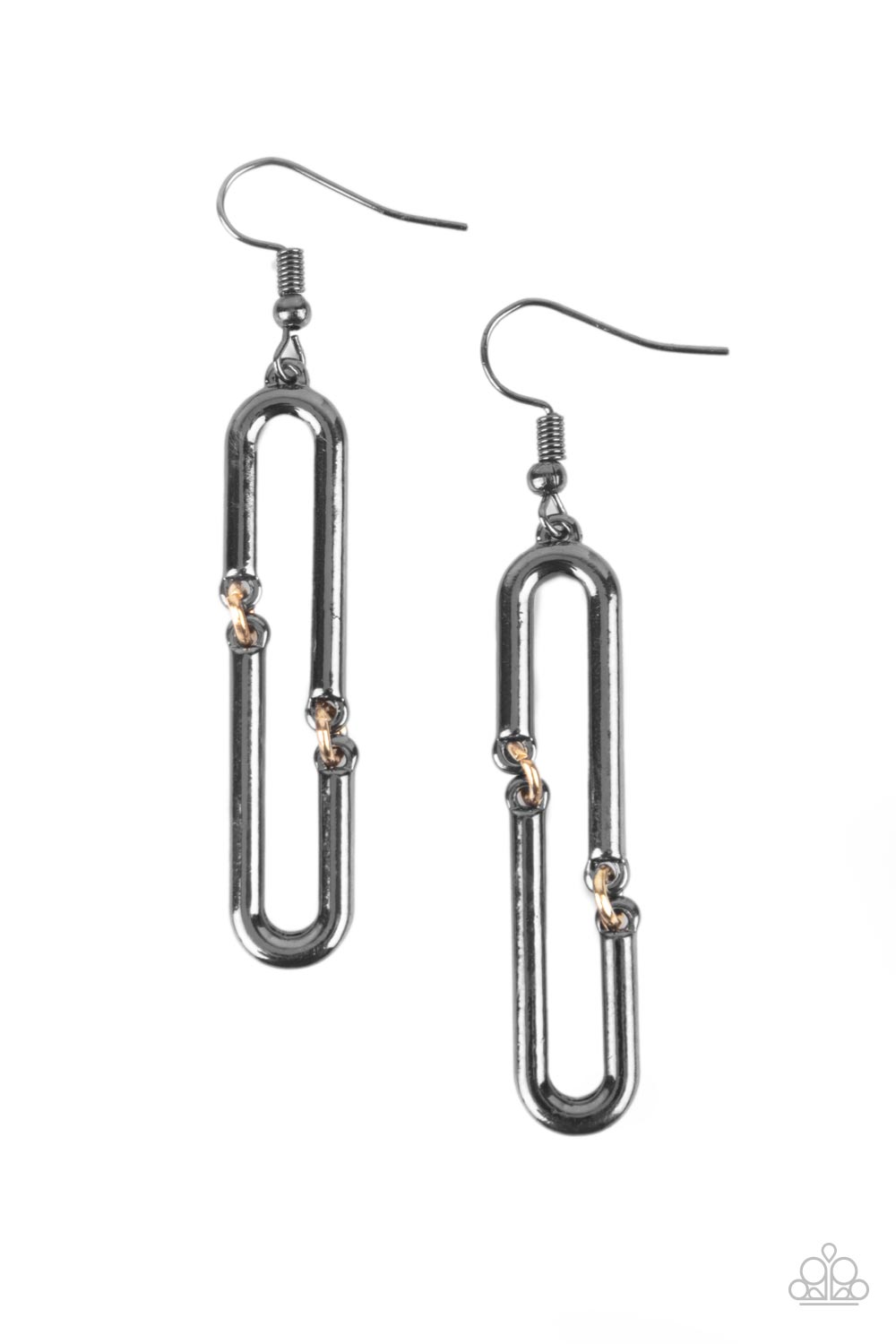 Linked and Synced - Black Paparazzi Earrings