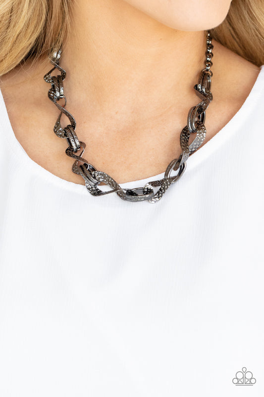 Paparazzi METAL of Honor - Black Necklace