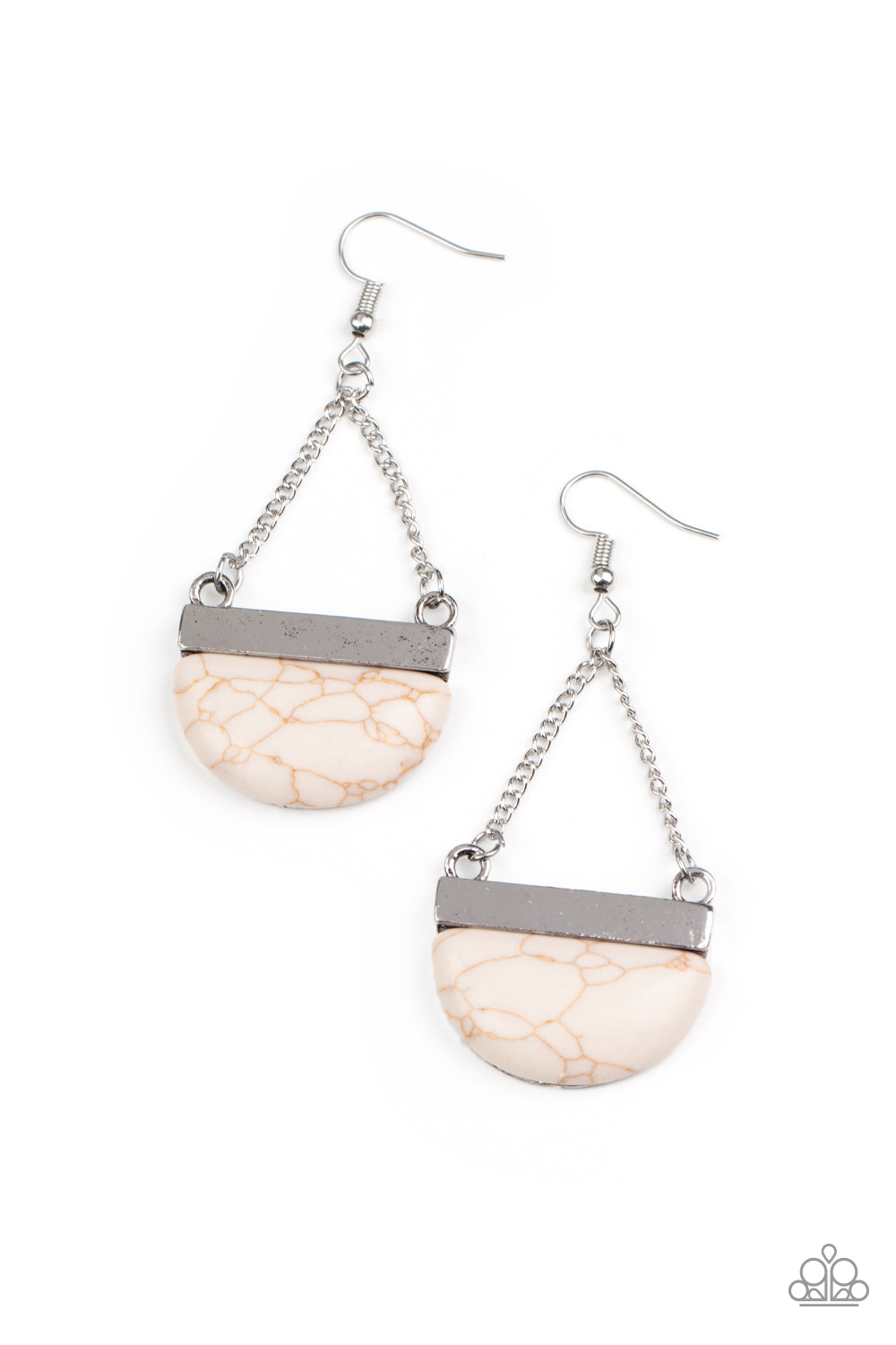 Mesa Mezzanine - White Paparazzi Earrings