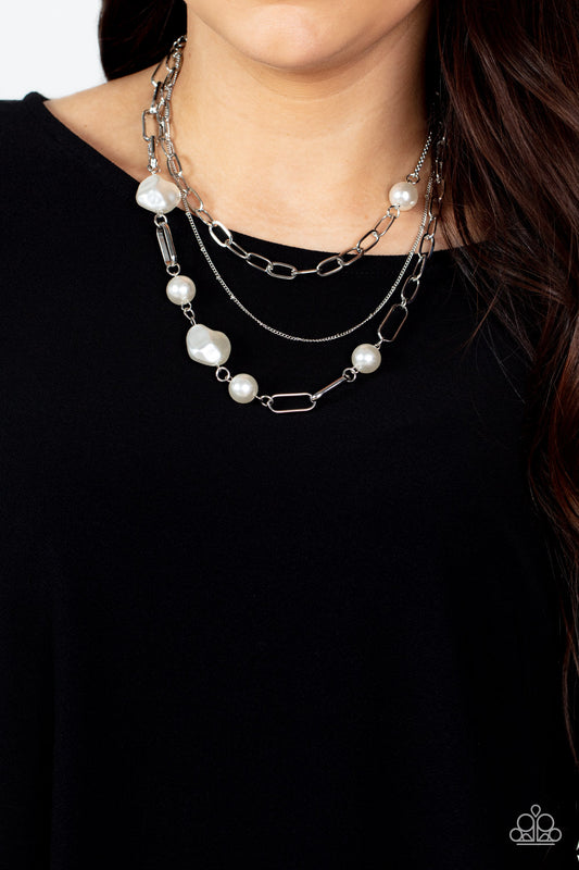 Modern Innovation - White Paparazzi Necklace