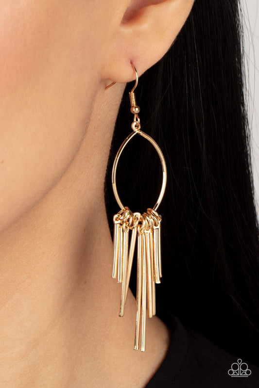 Paparazzi Mood Swing - Gold Earrings