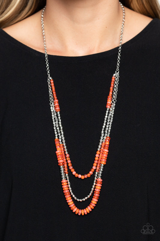 Paparazzi Newly Neverland - Orange Necklace