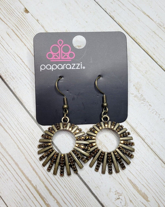 Rebel Resplendence Brass Paparazzi Earrings