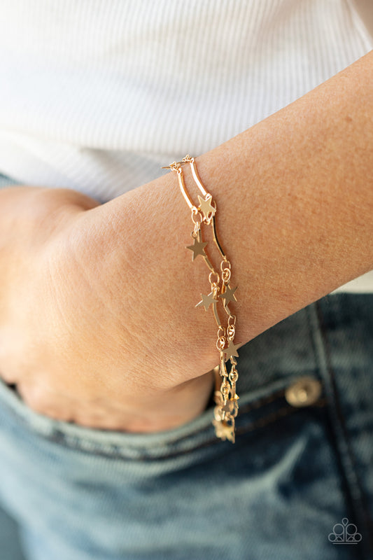 Party in the USA - Gold - Paparazzi Bracelet