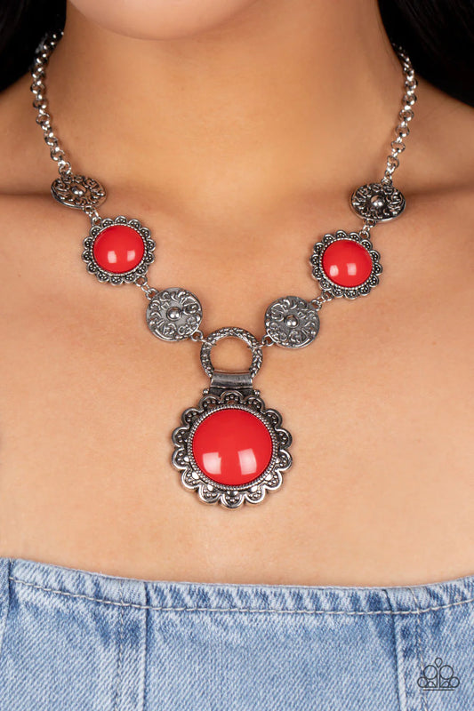 Paparazzi Poppy Persuasion - Red Necklace