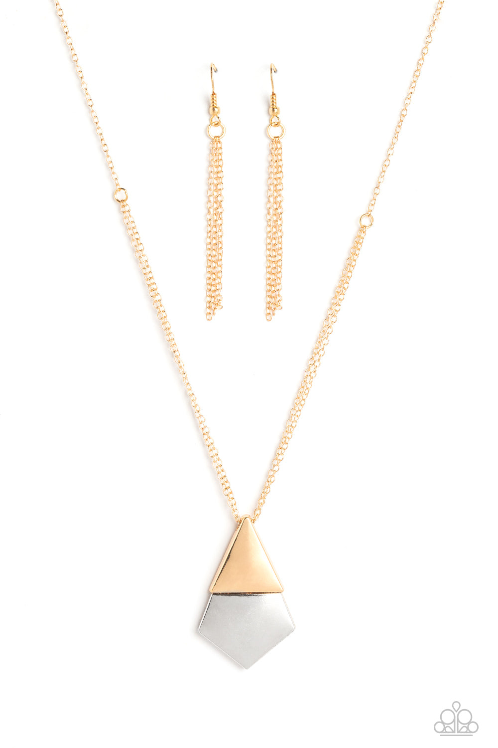 Posh Pyramid - Gold Paparazzi Necklace