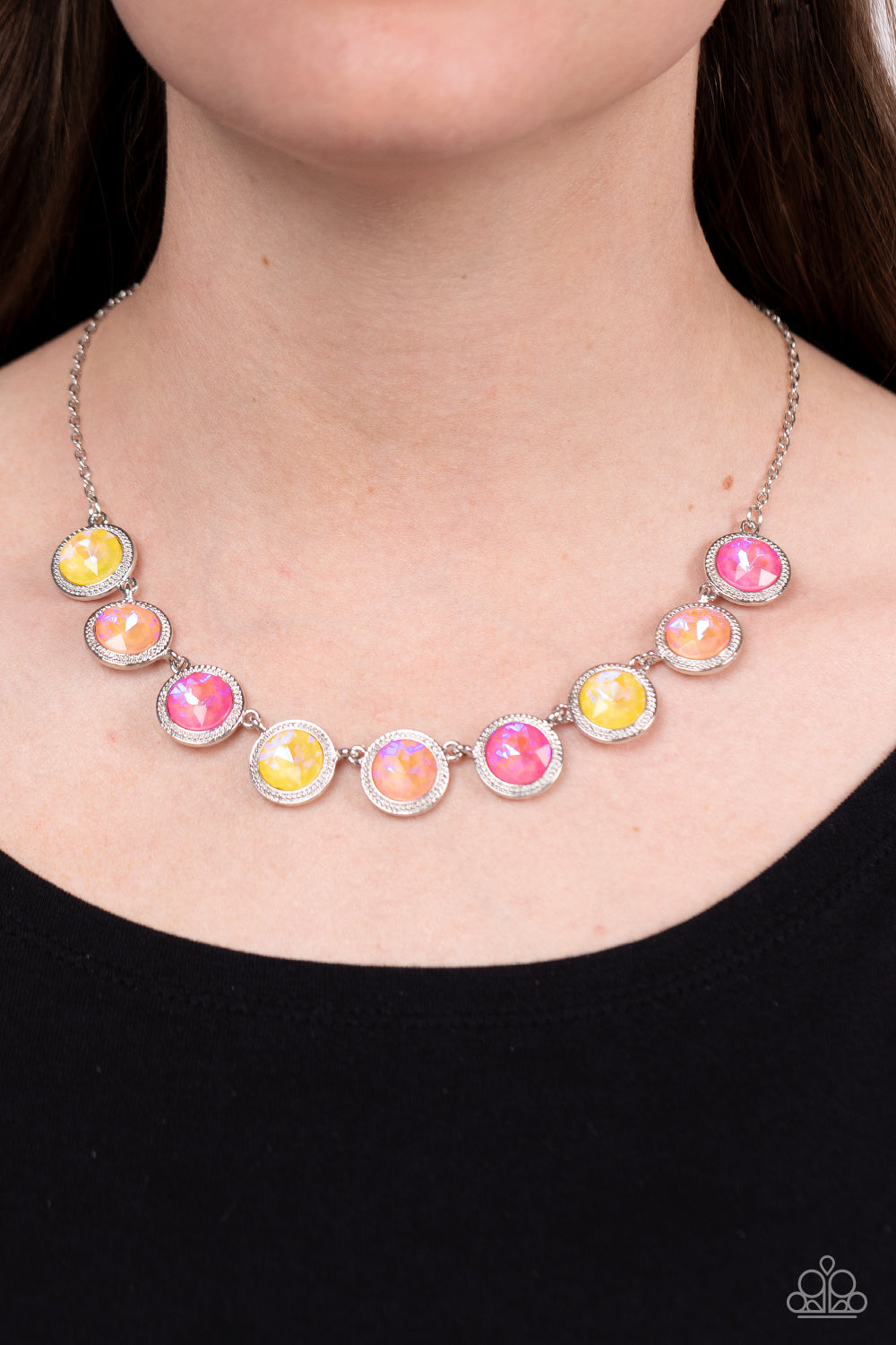 Queen of the Cosmos - Yellow Paparazzi Necklace