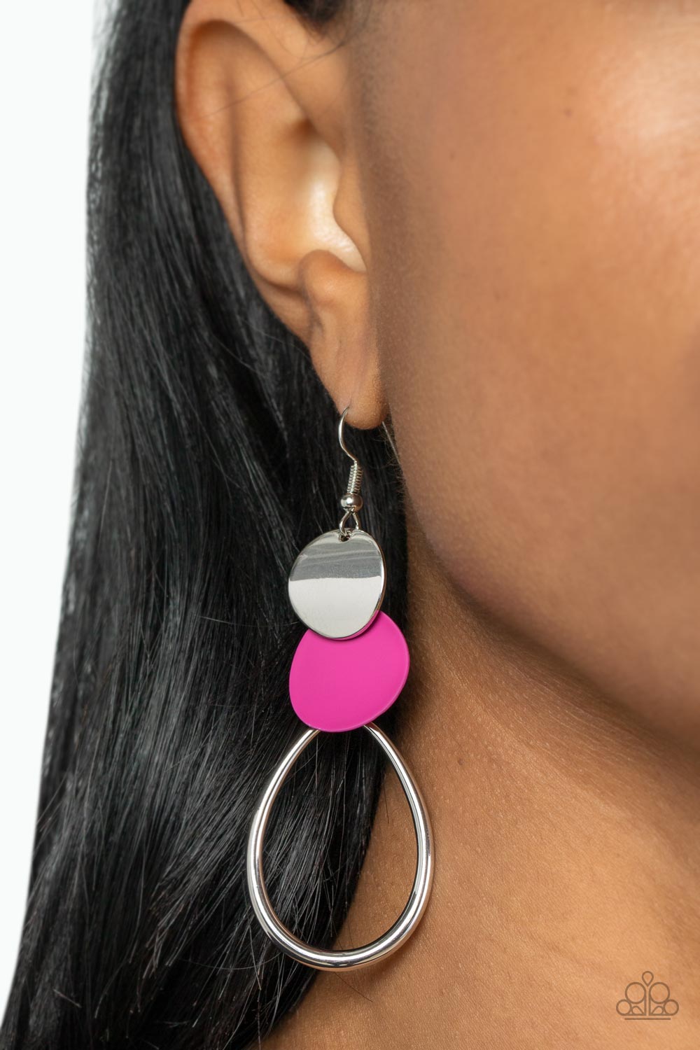 Retro Reception - Pink Paparazzi Earring