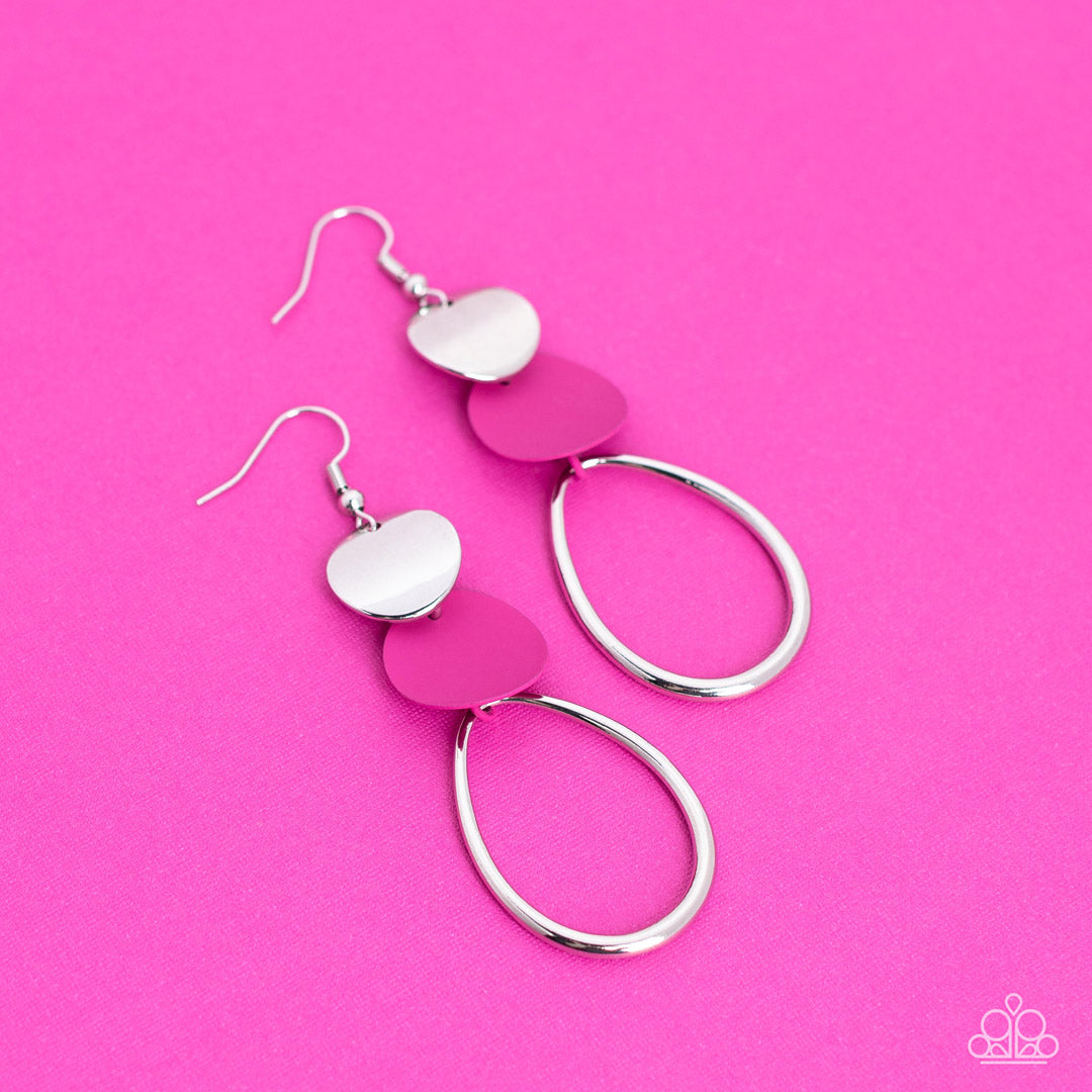 Retro Reception - Pink Paparazzi Earring