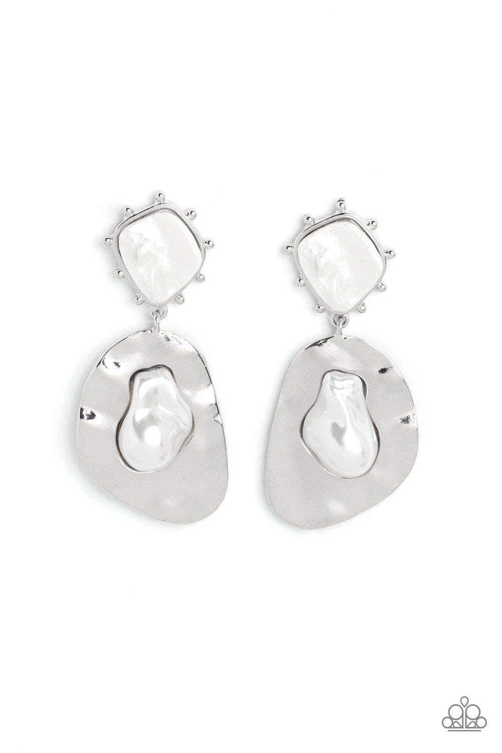 Rippling Rhapsody - White Paparazzi Earrings