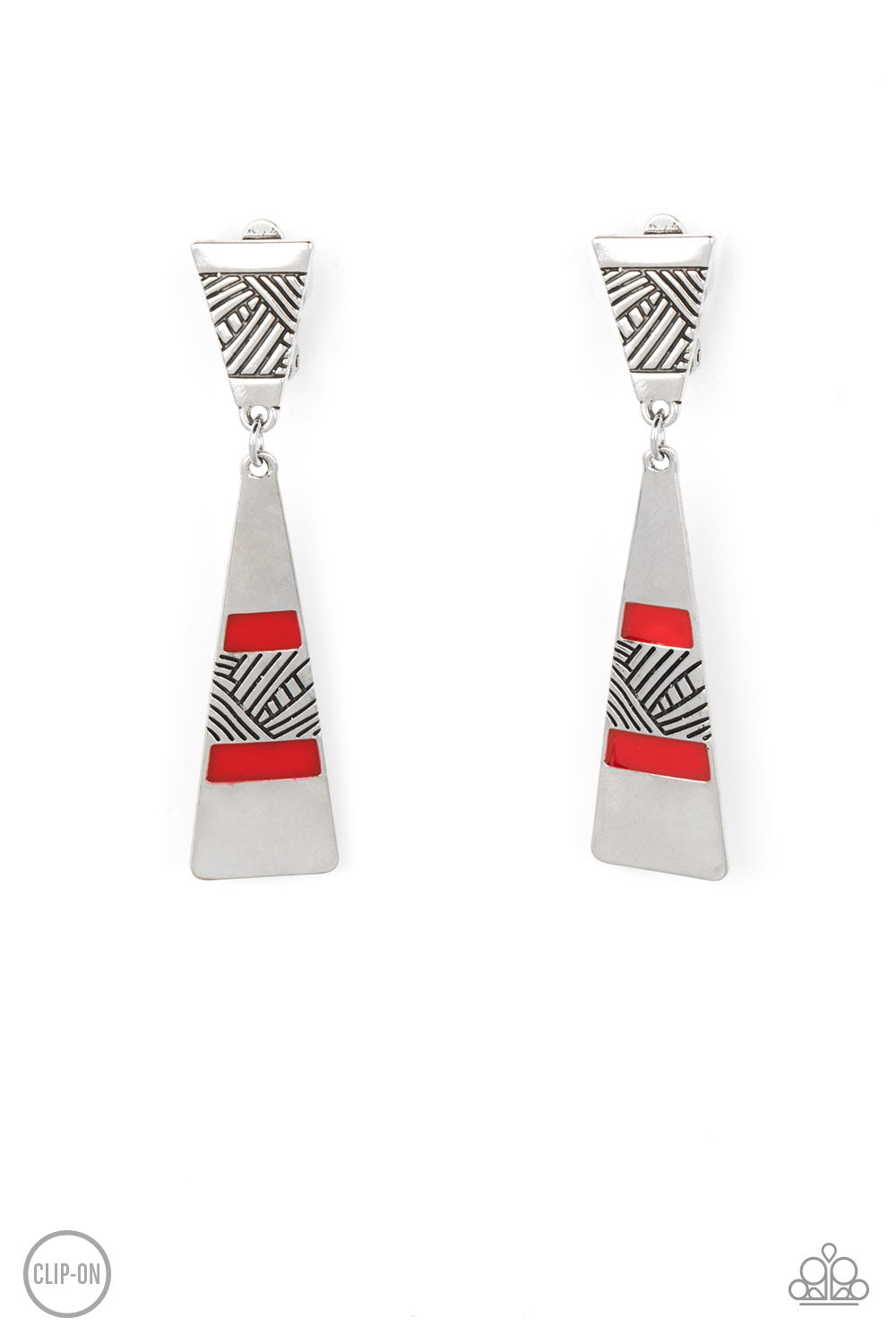 Paparazzi Safari Seeker - Red Earrings - Clip On