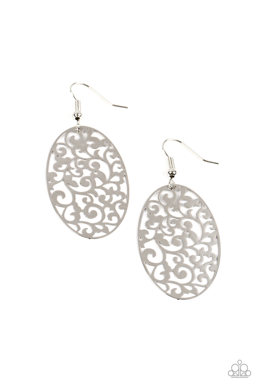 Secret Orchards - Silver Paparazzi Earrings