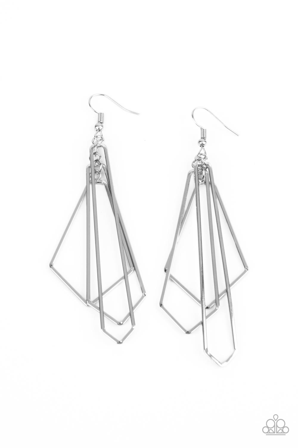 Shape Shifting Shimmer - Silver Paparazzi Earrings