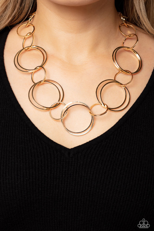 Shimmering Symphony - Gold Paparazzi Necklace