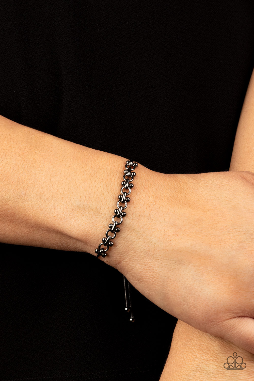 Slide On Over - Black Paparazzi Bracelet