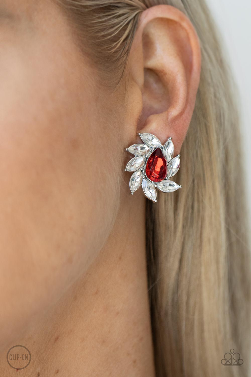 Paparazzi Sophisticated Swirl - Red Clip On Earrings