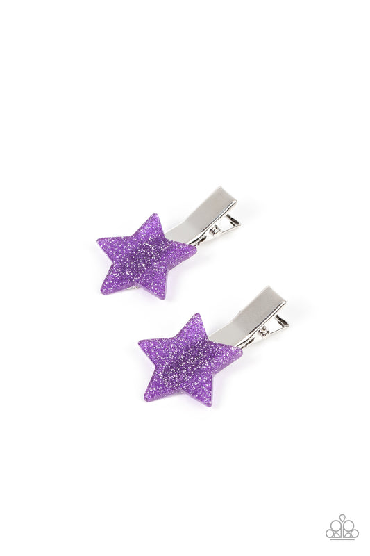 Paparazzi Sparkly Star Chart - Purple Hair Clips