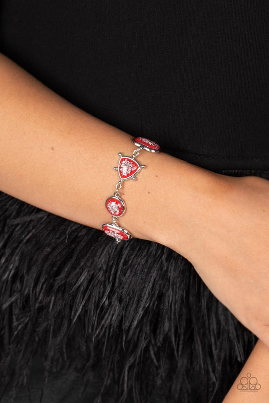 Paparazzi Speckled Shimmer - Red Bracelet