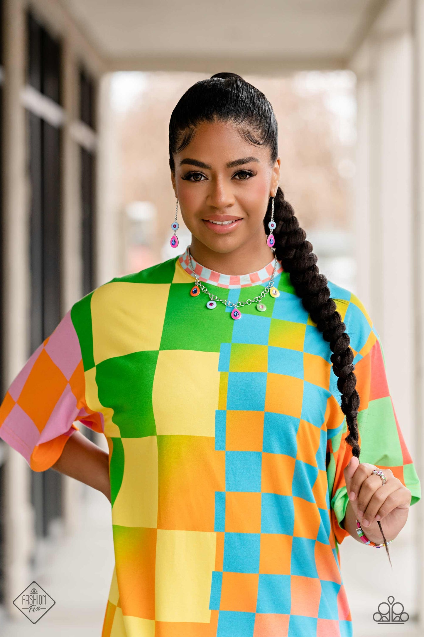 Paparazzi Colorblock Canvas - Multi Earrings