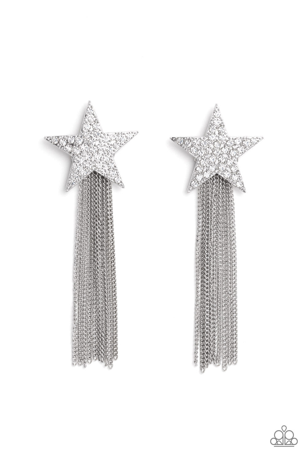 Superstar Solo - White Paparazzi Earring